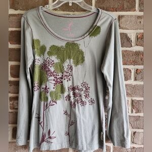 Gramicci Long Sleeve Top with Floral Accents Women's Small